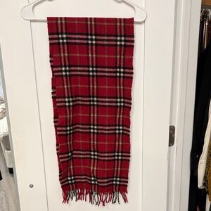 Burberry Red Plaid Scarf
